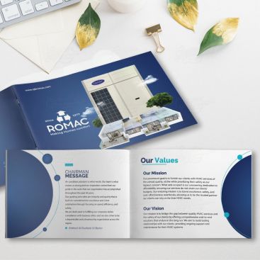 romac-company-profile-design Print Friendly Brochure Design