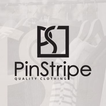Pin Stripe Cloth Apparel Logo Design